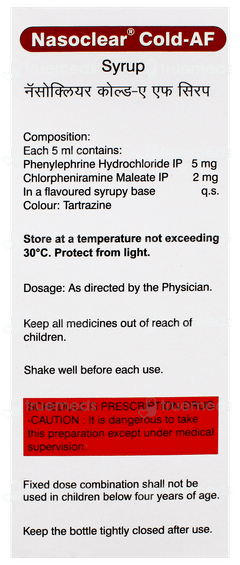 Nasoclear Cold Af Syrup 60Ml Nasoclear Cold Af Syrup 60Ml